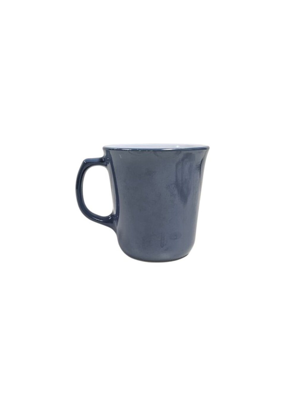 vintage Pyrex slate blue collection D-handle milk glass mug . 3.75" h